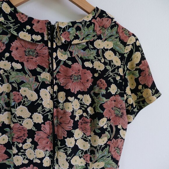 Vintage 1990s Dress Women's US size 6 M Floral Print 90s Dresses Retro Thrift - Picture 8 of 10
